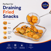 Madhura's Recipe Stainless Steel Vegetable Basket & Frying Oil Strainer Basket | Multipurpose Fruit & Vegetable Washing Basket