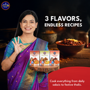 Madhura’s Recipe Premium Combo Pack of 3 – Kanda Lasun Masala, Goda Masala & Byadgi Mirch Powder