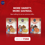 Madhura’s Recipe Premium Combo Pack of 3 – Kanda Lasun Masala, Goda Masala & Byadgi Mirch Powder