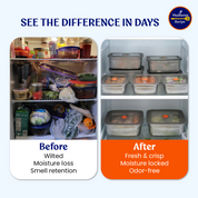 Madhuras Recipe Stainless Steel Medium Size (1000ml) Fridge Storage Containers (Pack of 3) – Airtight Steel containers perfect for Coriander, Curry Leaves, Fruits & Vegetables – Food Grade, Freeze Safe & Stackable