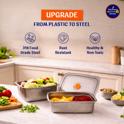 Madhura’s Recipe Stainless Steel Fridge Storage Containers – 1200ml, Pack of 3