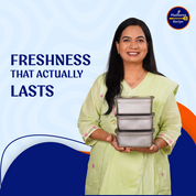 Madhuras Recipe Stainless Steel Medium Size (1000ml) Fridge Storage Containers (Pack of 3) – Airtight Steel containers perfect for Coriander, Curry Leaves, Fruits & Vegetables – Food Grade, Freeze Safe & Stackable