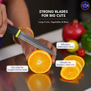 Madhura’s Recipe Premium 5-Piece Knife Set – SS420 Food-Grade Blades with Soft-Grip Handles, Sharp, Durable