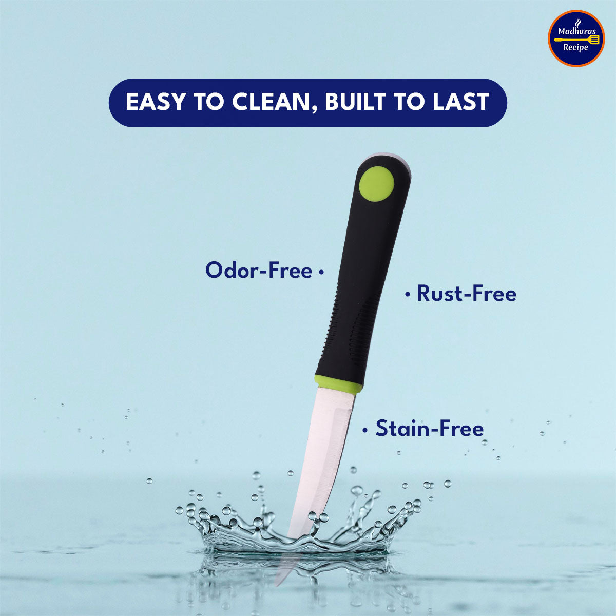 Madhura’s Recipe Premium 5-Piece Knife Set – SS420 Food-Grade Blades with Soft-Grip Handles, Sharp, Durable