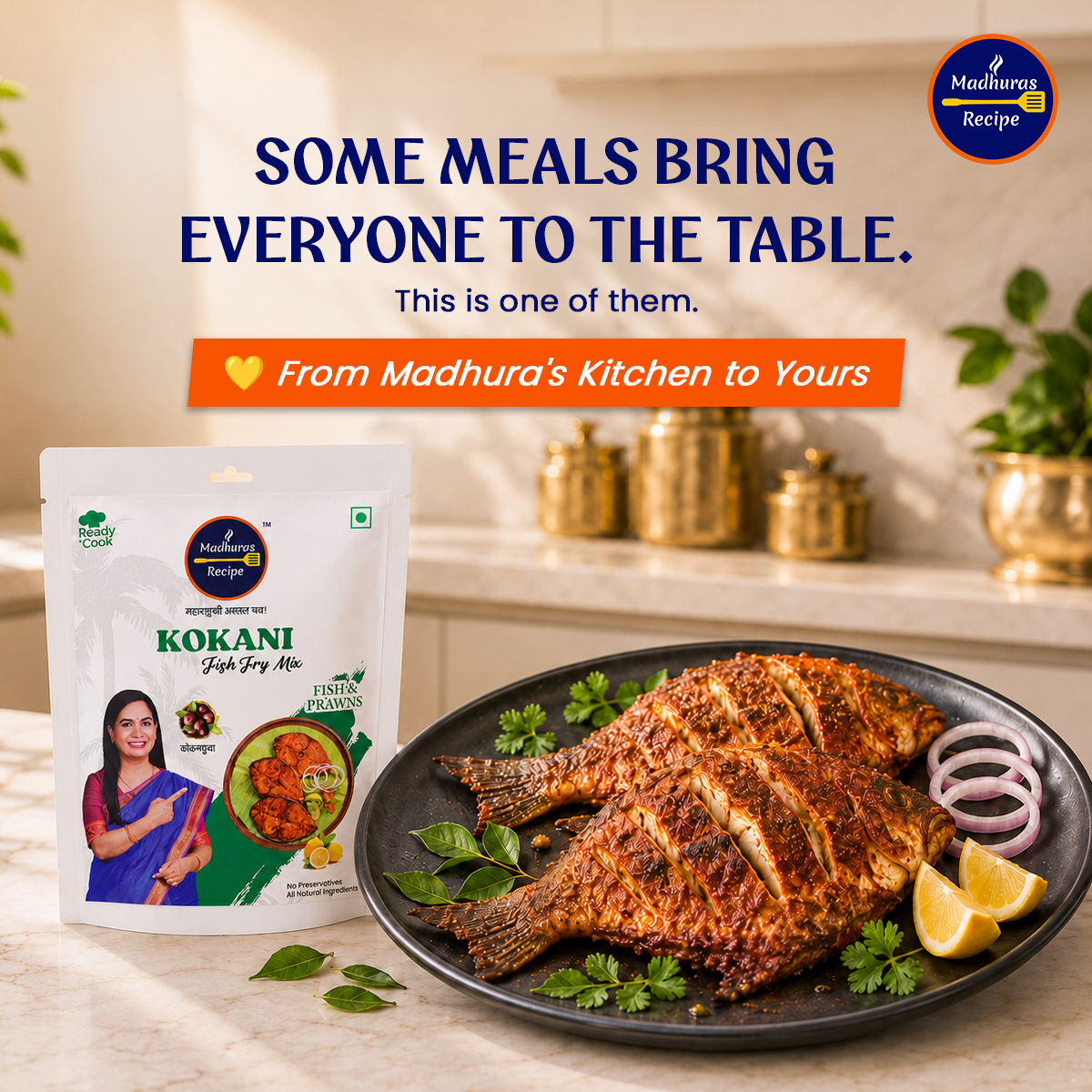 Madhura's Recipe Kokani Fish Fry Mix | Ready-to-Cook Fish Fry Masala | Authentic Maharashtrian Premix | Pack of 3 (50g Each)