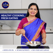Madhura’s Recipe Premium Triply Kadhai with Lid – 22cm, 2L