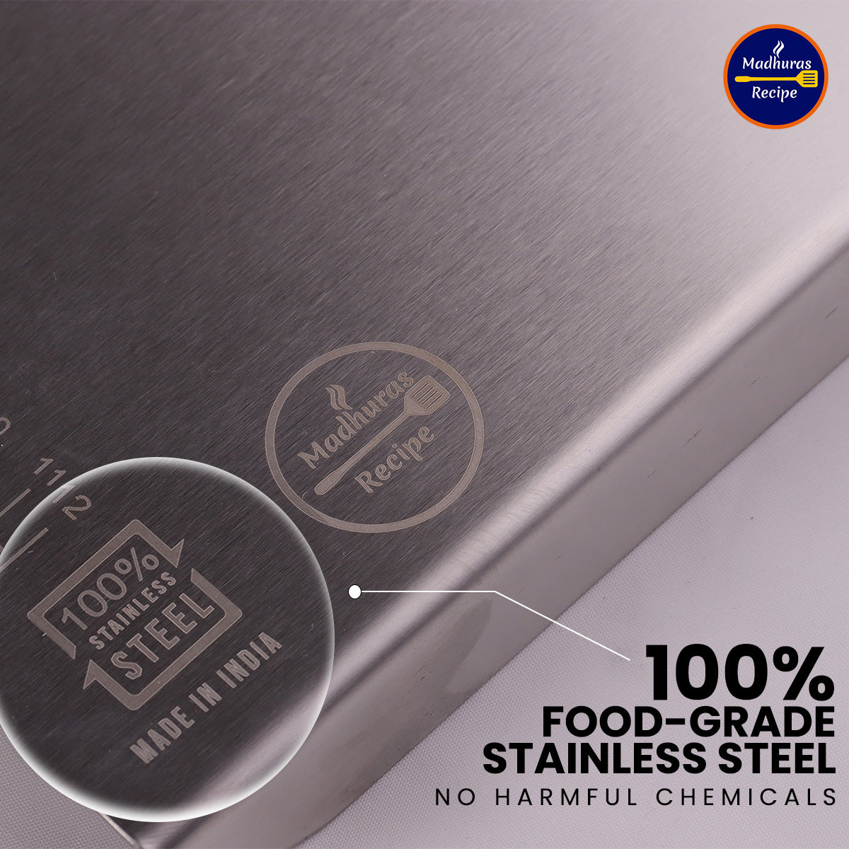 Madhura’s Recipe Stainless Steel Countertop Chopping Board – Large, 41 × 29cm