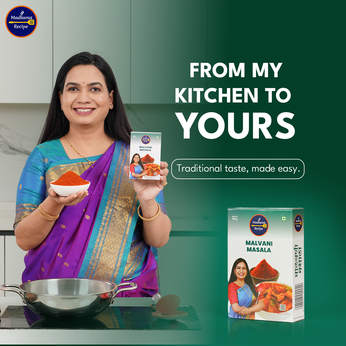 Madhura’s Recipe Malvani Masala – The Authentic Taste of Konkan - Pack Of 3, 100gm Each