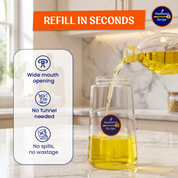 Madhuras Recipe 2-in-1 Oil Dispenser and Sprayer Bottle (500ml) – Premium Glass Oil Sprayer for Kitchen, Air Fryer, Salad, and BBQ – Leak-Proof Design, Black