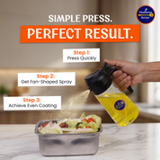 Madhuras Recipe 2-in-1 Oil Dispenser and Sprayer Bottle (500ml) – Premium Glass Oil Sprayer for Kitchen, Air Fryer, Salad, and BBQ – Leak-Proof Design, Black