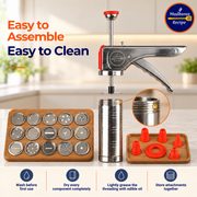 Madhura’s Recipe Stainless Steel Kitchen Press – 15 Jalis + 6 Nozzles