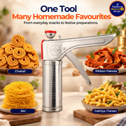 Madhura’s Recipe Stainless Steel Kitchen Press – 15 Jalis + 6 Nozzles