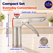 Madhura’s Recipe Stainless Steel Kitchen Press | 21-in-1 Chakali, Sev, Murukku & Snack Maker with 15 Jalis & 6 Nozzles