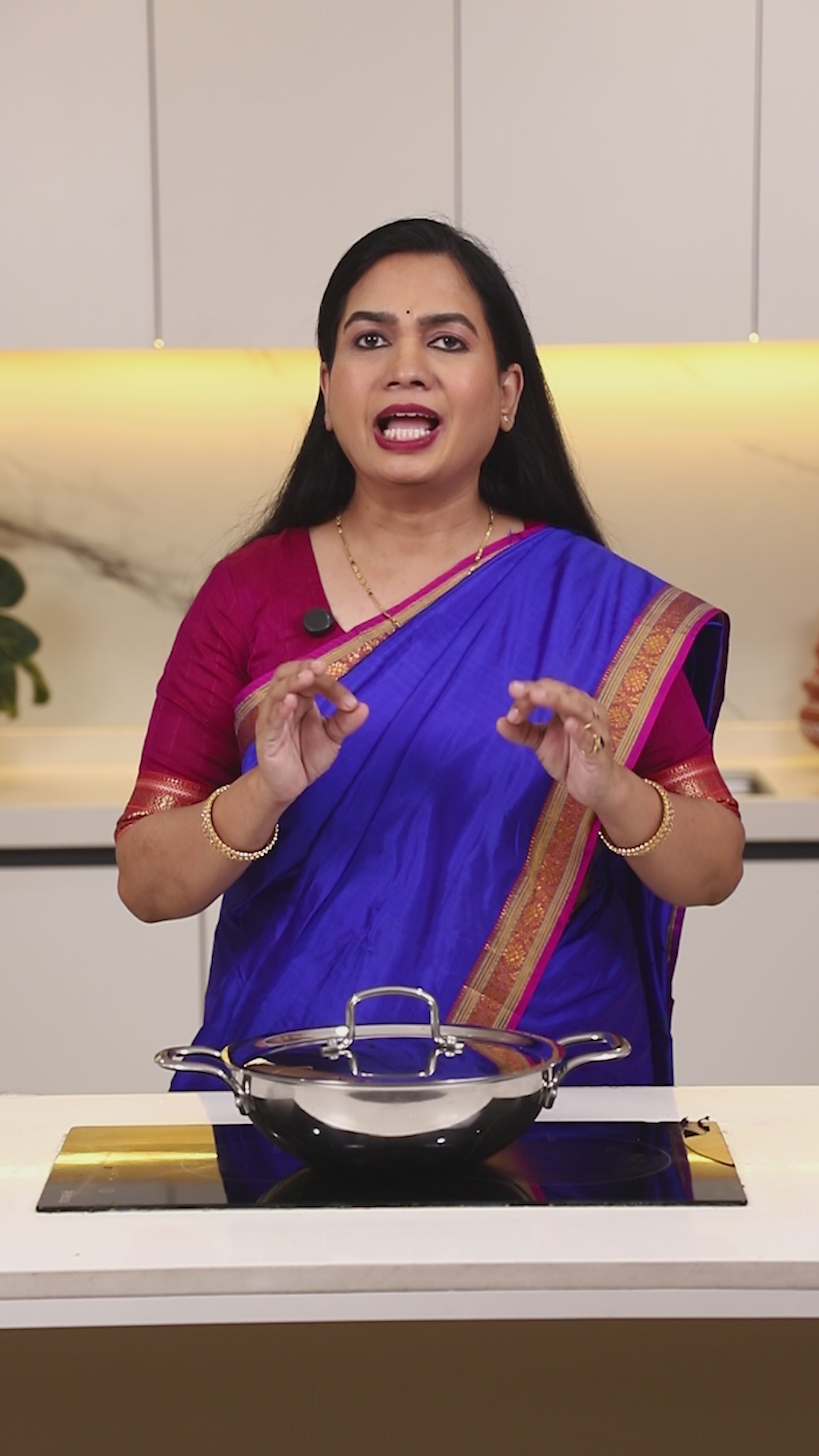 Madhura’s Recipe Premium Stainless Steel Triply Kadhai with Lid – 24 cm, 2.5 L Capacity, Induction & Gas Compatible, Heavy Base